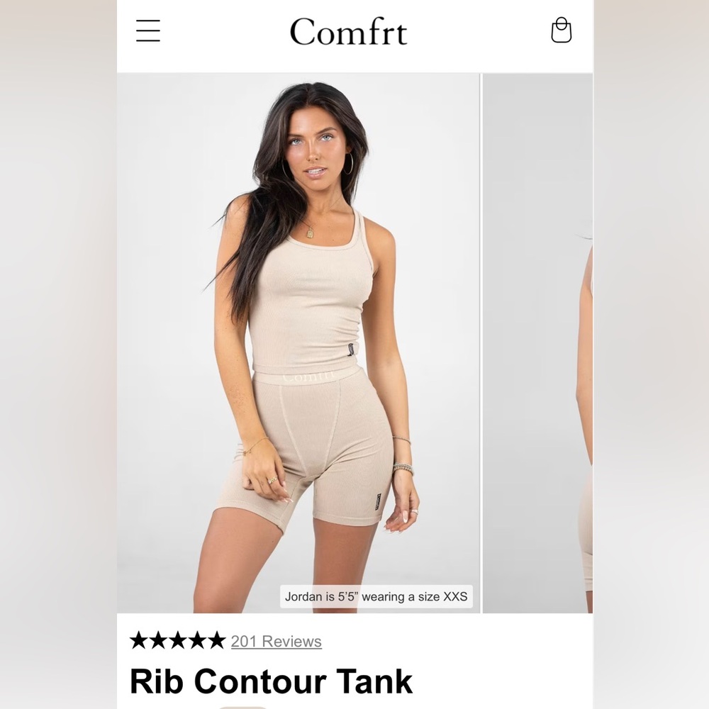 Comfrt Contour Rib Tank Taupe